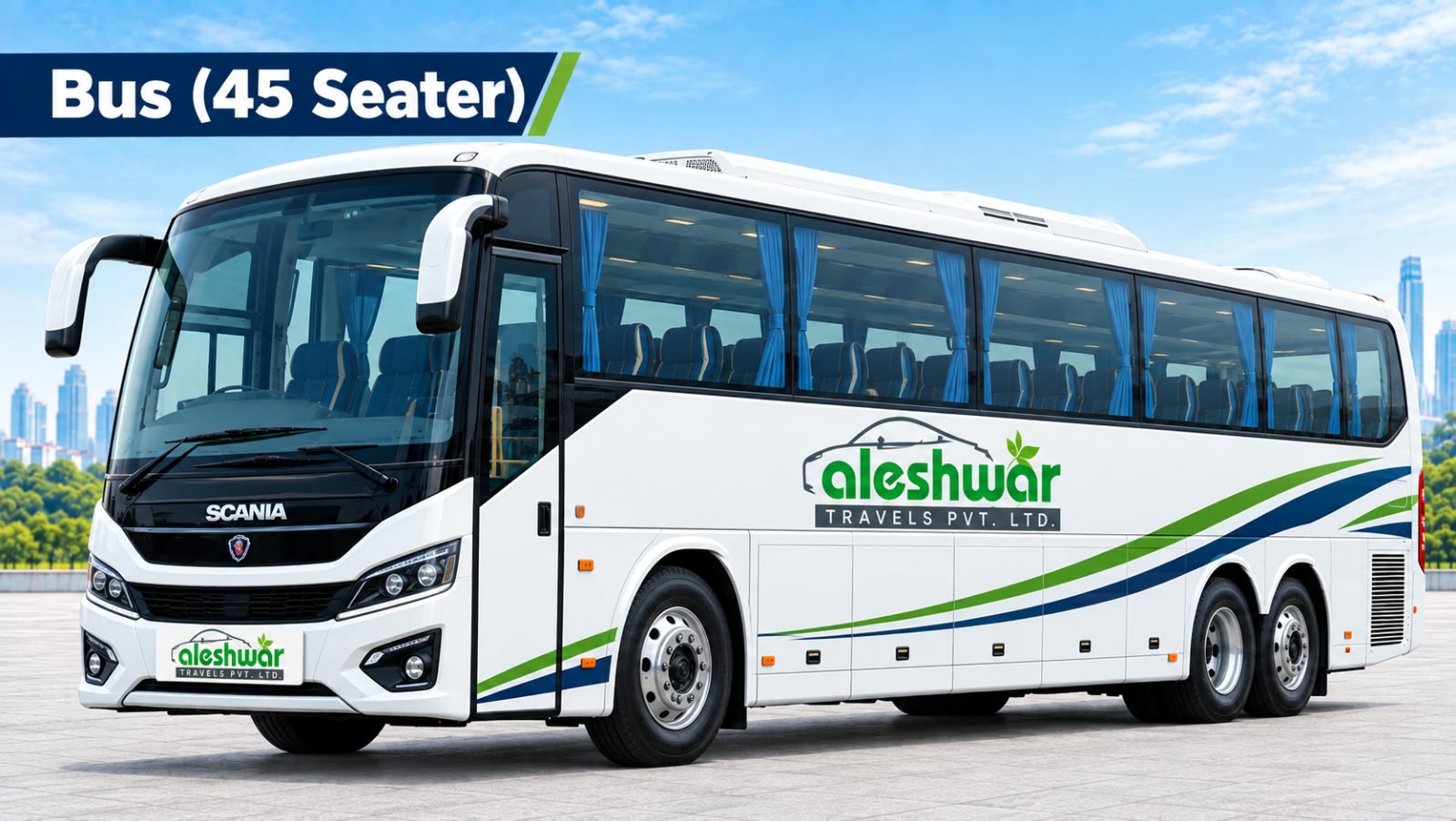 Aleshwar Travels 45 seater bus rental in Pune